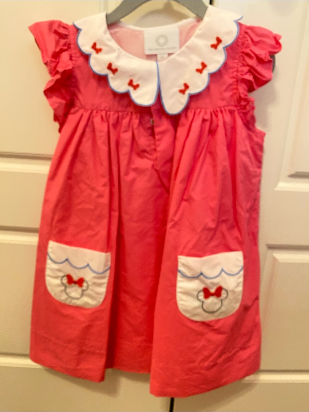 Girls' Pink Bow Pocket Dress with Scalloped Collar…Disney/Minnie